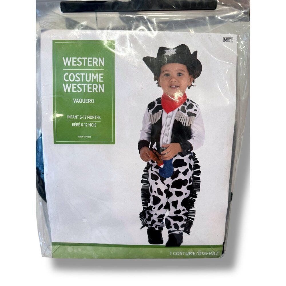 Infant Cowboy Costume 6-12M Baby Western Outfit Hat Scarf Toy Story Woody Jessie